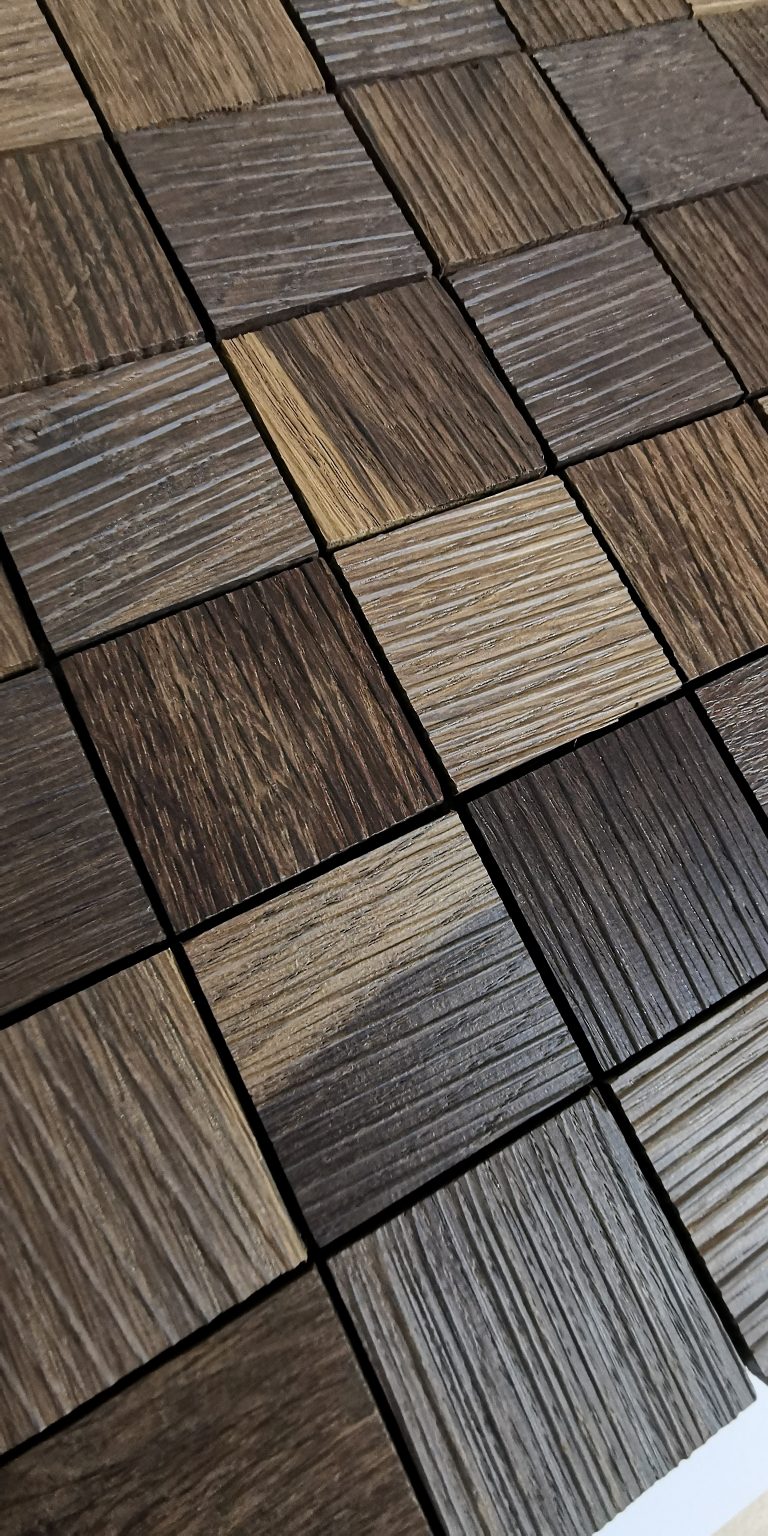 Panelado de madera Basel Oscuro - Mosaico broDesign | Catálogo Maderas